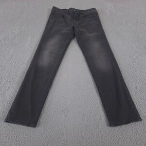 Express Jeans Mens 31x32 Black Slim Straight Washed Faded Stretch Denim Pants